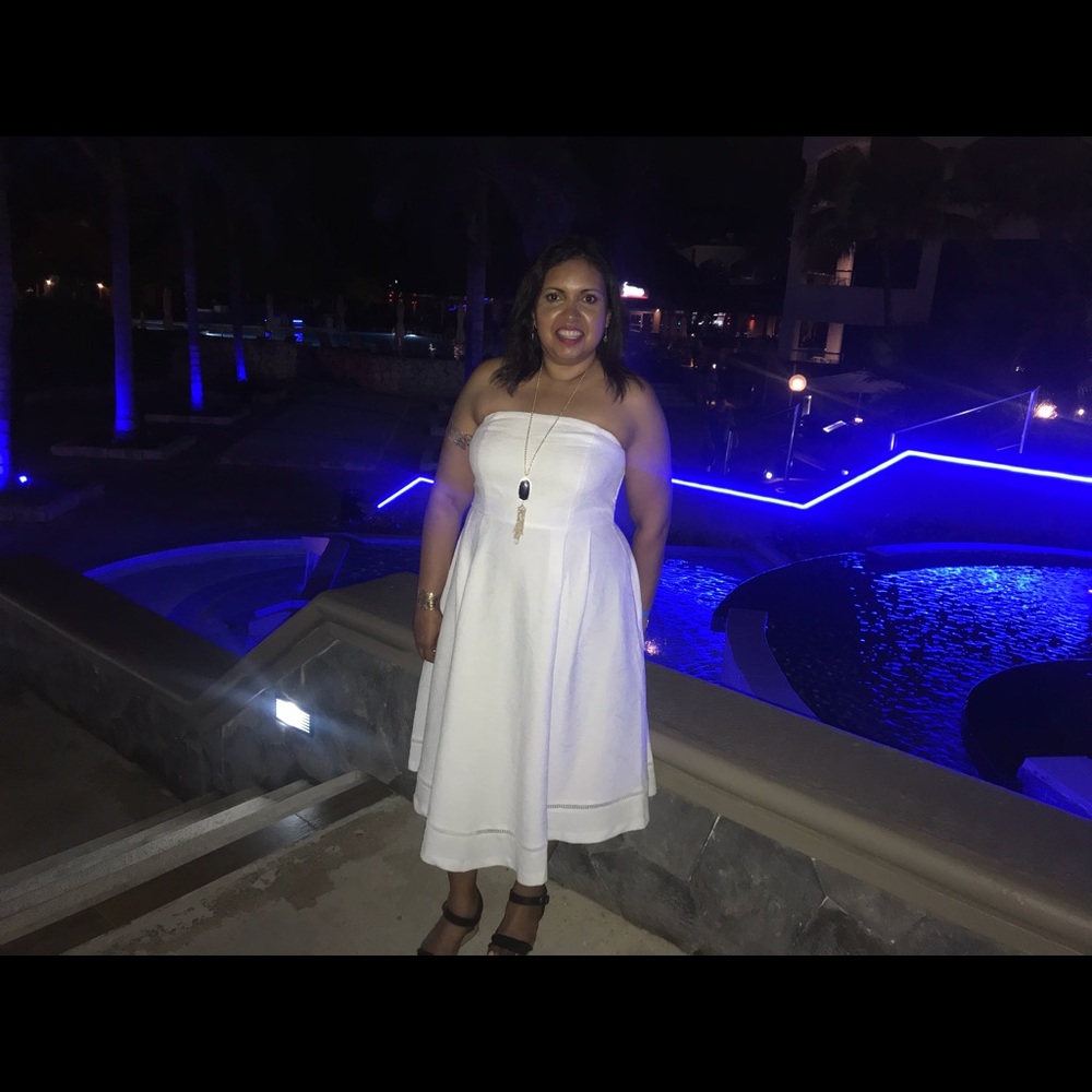 white off shoulder dress